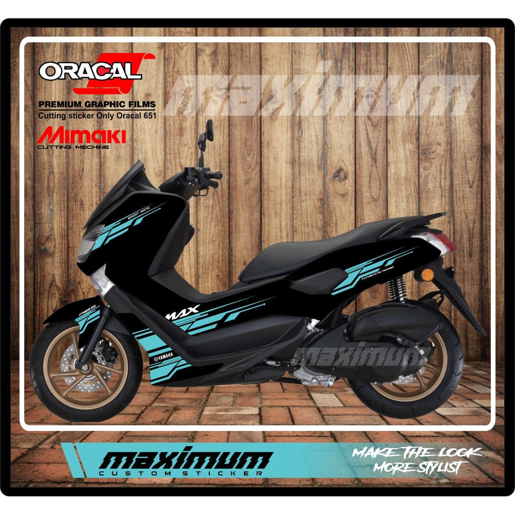 cutting sticker nmax - striping stiker oracal biru muda nmax