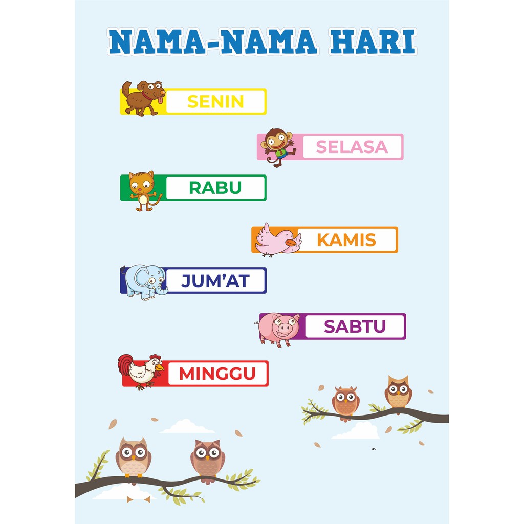 Poster Nama Hari Edu 10 Poster Animasi Poster Custom Poster Edukasi Shopee Indonesia