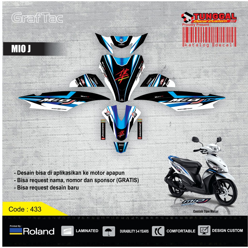 DECAL CUSTOM YAMAHA MIO J - HOONIGAN