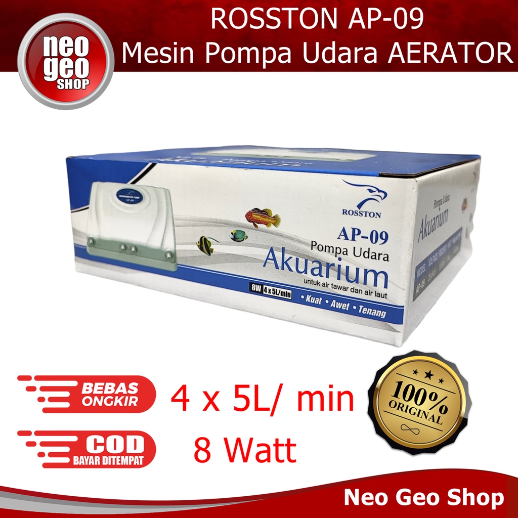 ROSSTON MARVIN AP 09 AP09 Aerator 4 Lubang Pompa Air Pump Aquarium Aquascape