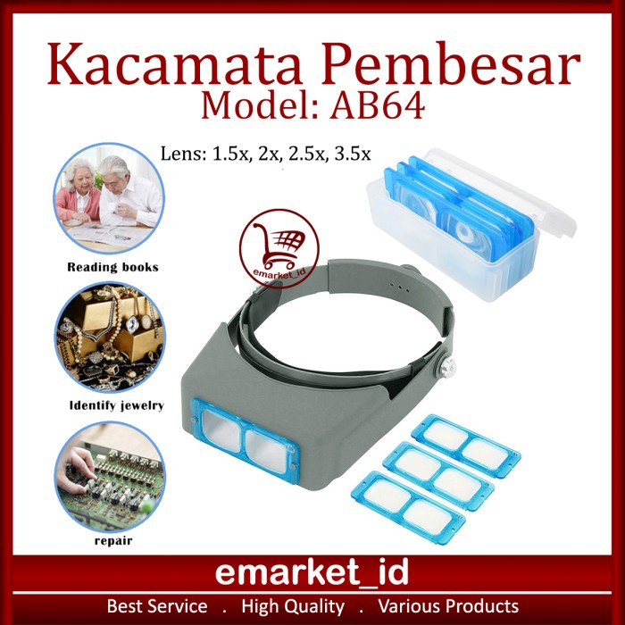 

Kacamata Pembesar AB64 / Kaca Mata Servis / Lampu Reparasi / Eyelash