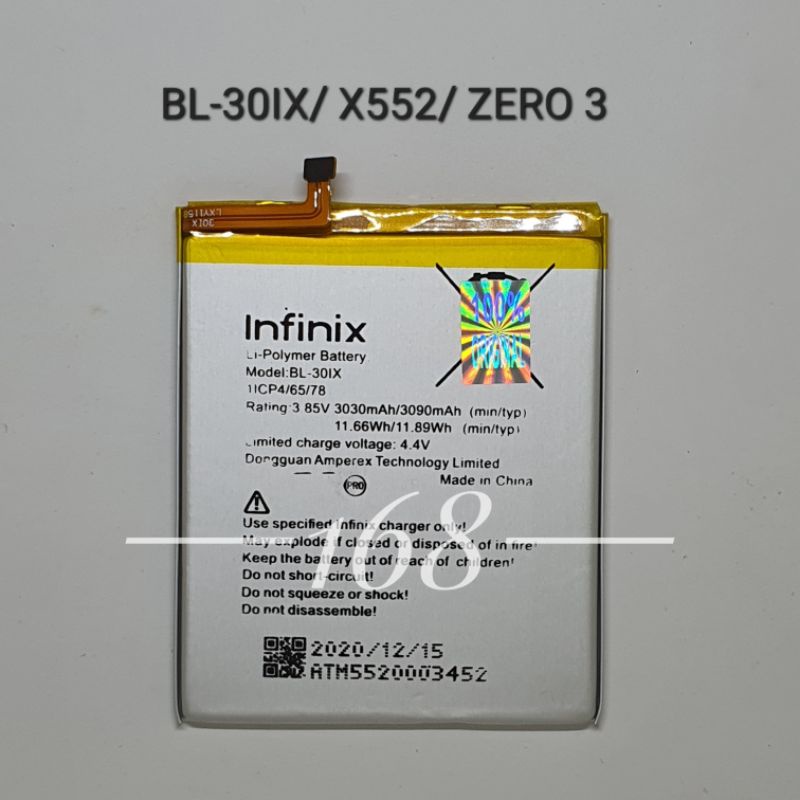 Baterai Batre Infinix BL30IX X552 Batere Infinix BL 30IX Zero 3 Original