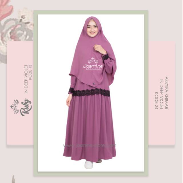 As syifa khimar in deep violet