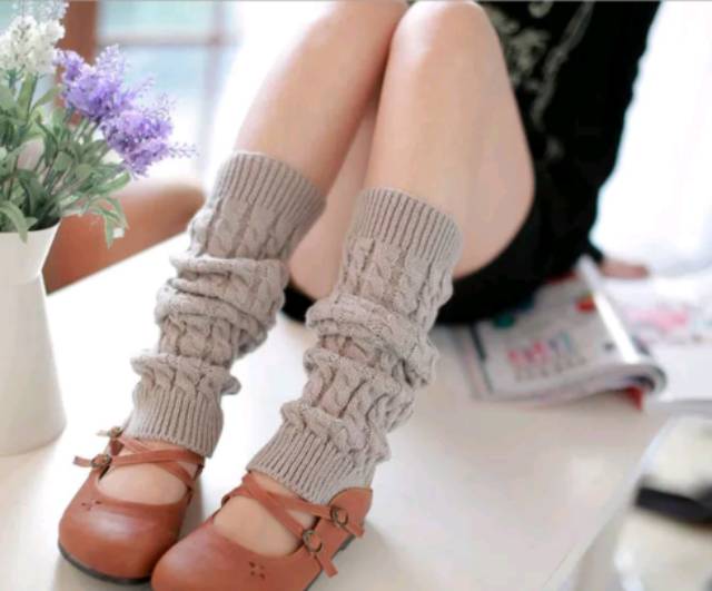 Winter Leg Warmer Knit Crochet Musim Dingin Penghangat Kaki