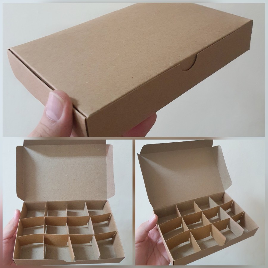 BOX KUE COKLAT MINI DONAT DUS BOLU KOTAK PACKAGING SNACK MOCHI SEKAT 12 MODEL SAMBUNG ( PER 12 PCS )