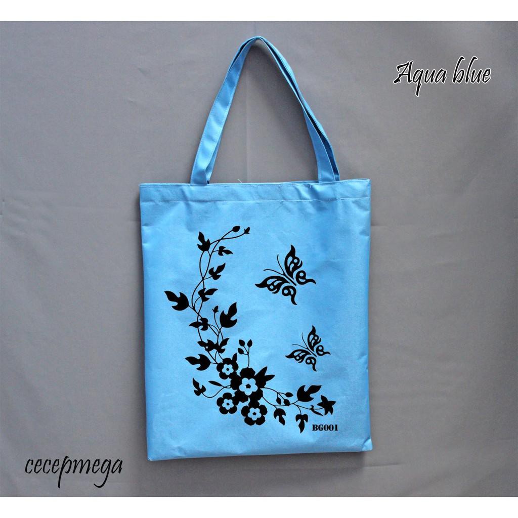 Dijual totebag motif bunga kupu-kupu Limited