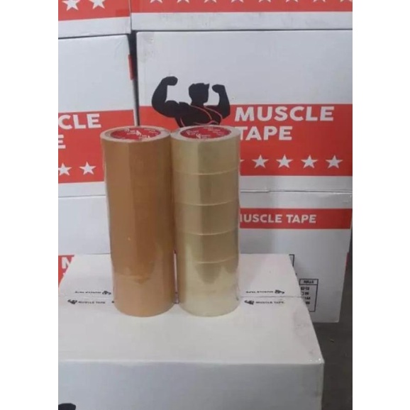 

✺ 6 pc lakban muscle 2inch 90yard tebal 45micron (lebih tebal) BENING ♬