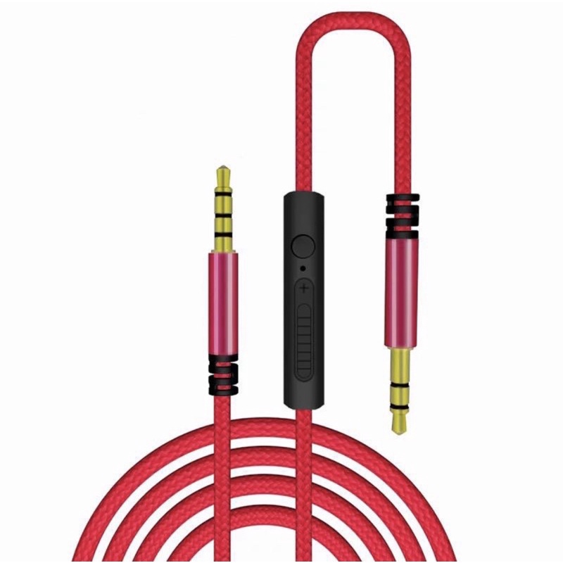 Kabel AUX With Microphone + Volume Jack 1x1 Kabel Audio Jack 3,5mm