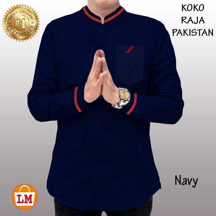 Baju Koko Pria Lengan Panjang QURTA RAJA PAKISTAN JUMBO SIZE LMS 15351 15353 15355 15357 15359