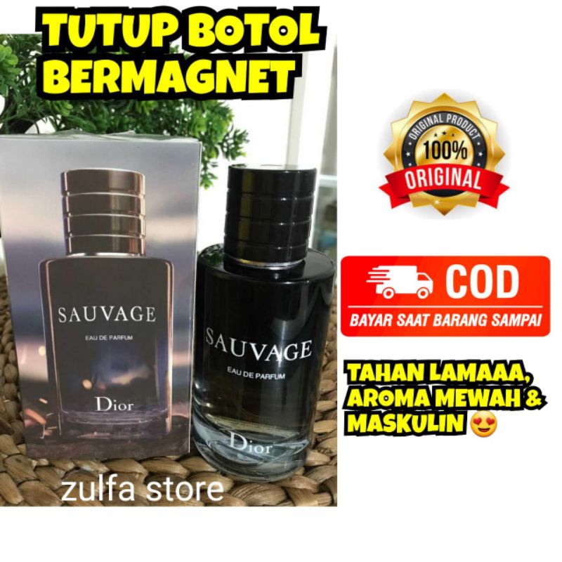 SAUVAGE DI*OR PARFUM PRIA ORIIMPORT BOX COVER 100 ML TUTUP BOTOL BERMAGNET BOX COVER