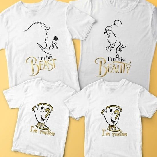 MYSTIQUE.ID-BAJU KAOS FAMILY BEAUTY AND THE BEAST T-SHIRT LUCU DAN AESTHETIC