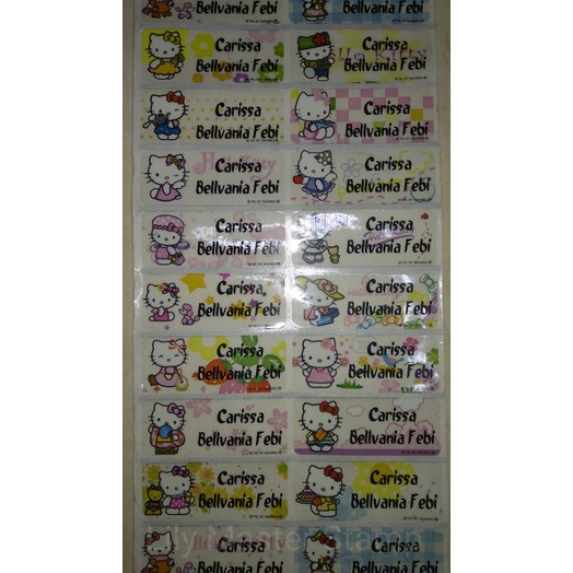 

Label Nama Anak Waterproof Size L Hello Kitty Transparan Transparent Bening Tembus Pandang