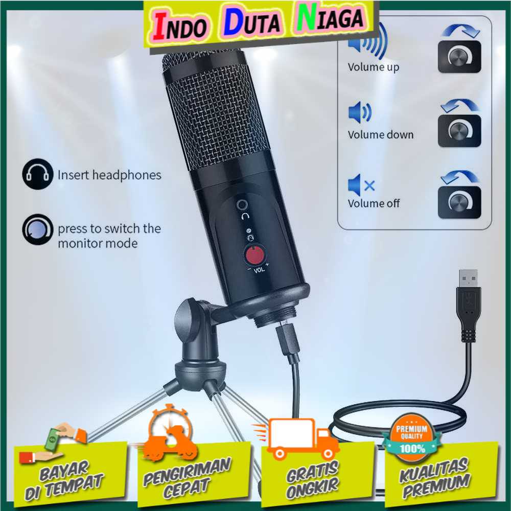 IDN TECH - YICHUANG Microphone Condenser USB DJ Live Recording with Stand MP1S10