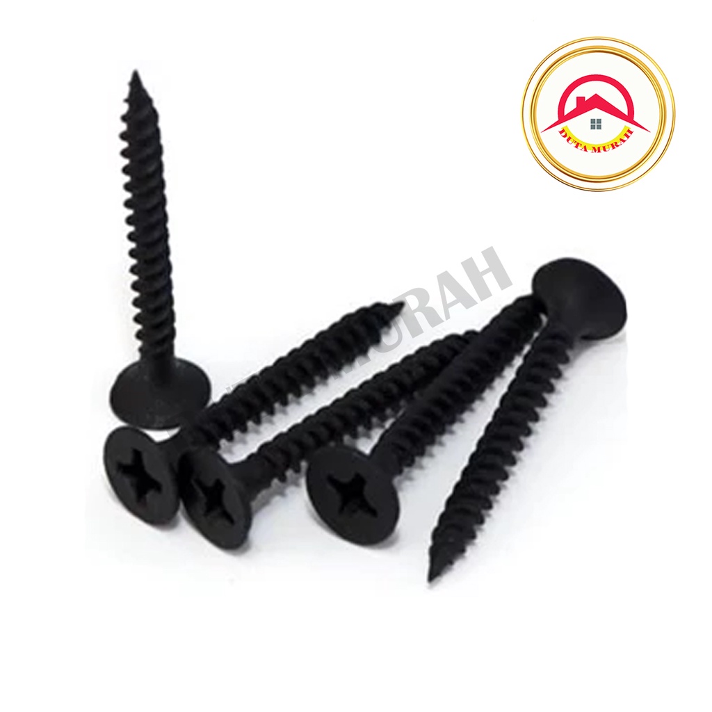 Sekrup Hitam 3 cm / Skrup Gypsum harden  6 x 1 1/4 ( 3 cm) isi 1000 pcs