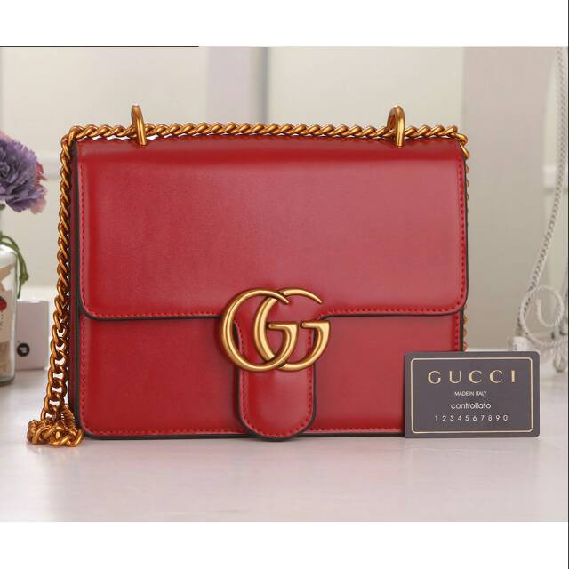 Best Seller Gucci Marmont GG Medium #9659 Tas Selempang Wanita Import