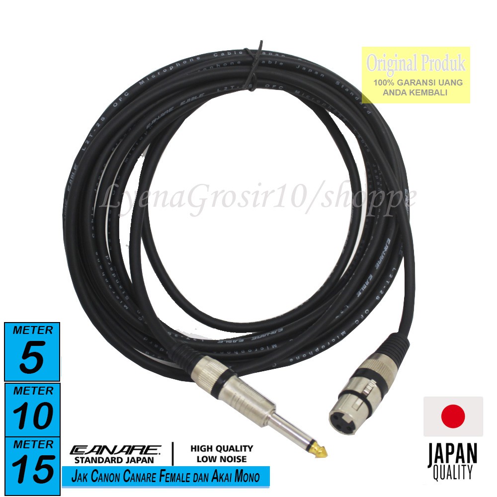 [High Quality] Kabel Mic Canare Jak Canon Canare Female dan Akai Mono Made In Japan