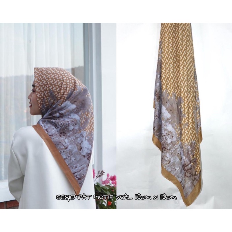 KERUDUNG SEGI EMPAT TIARA VASYA ORIGINAL/ KEDURUNG DENAY KW MOTIF BUNGA TABUR