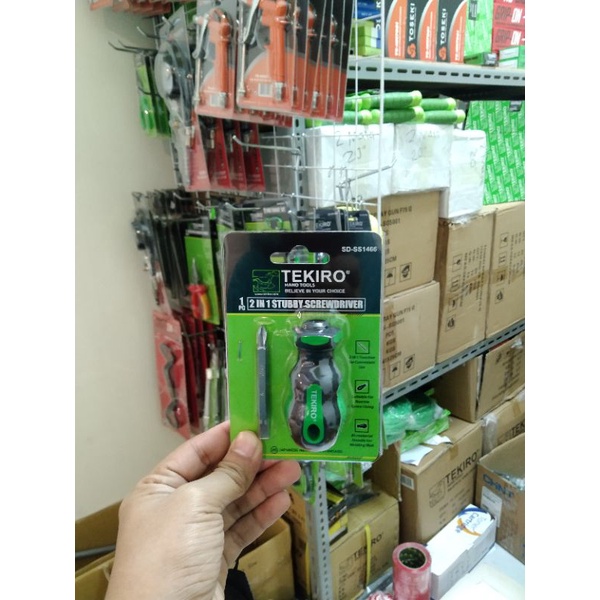 Obeng Bolak Balik Pendek TEKIRO - Obeng Cebol TEKIRO Bolak Balik