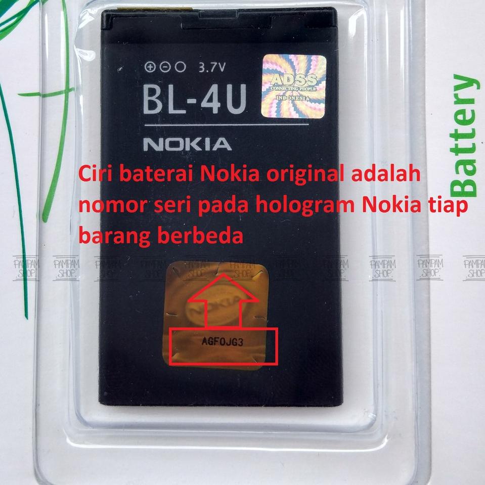 Baterai Nokia Asha 210 300 305 306 308 309 310 311 501 BL4U 4U Original OEM Batre Batrai BL 4U {MG.2