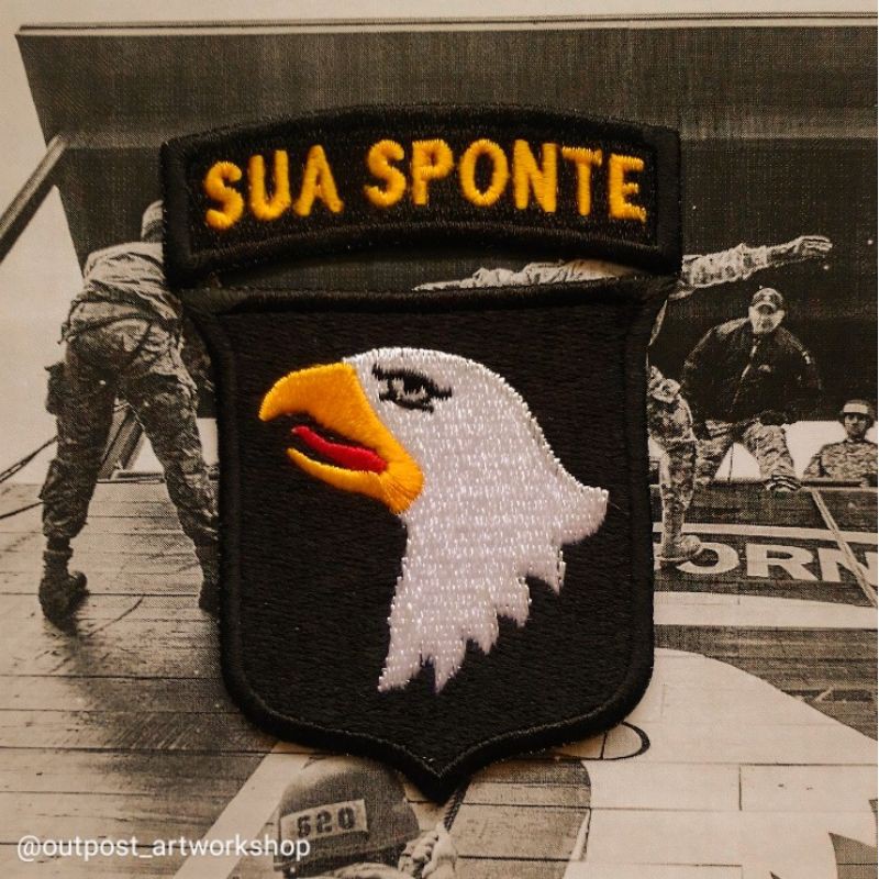 Patch 101st Airborne Division Sua Sponte Tab US Army Emblem Bordir Military