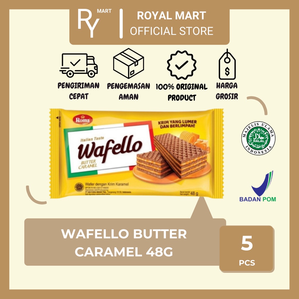

Wafello Wafer Butter Caramel 48gr x 5 pcs