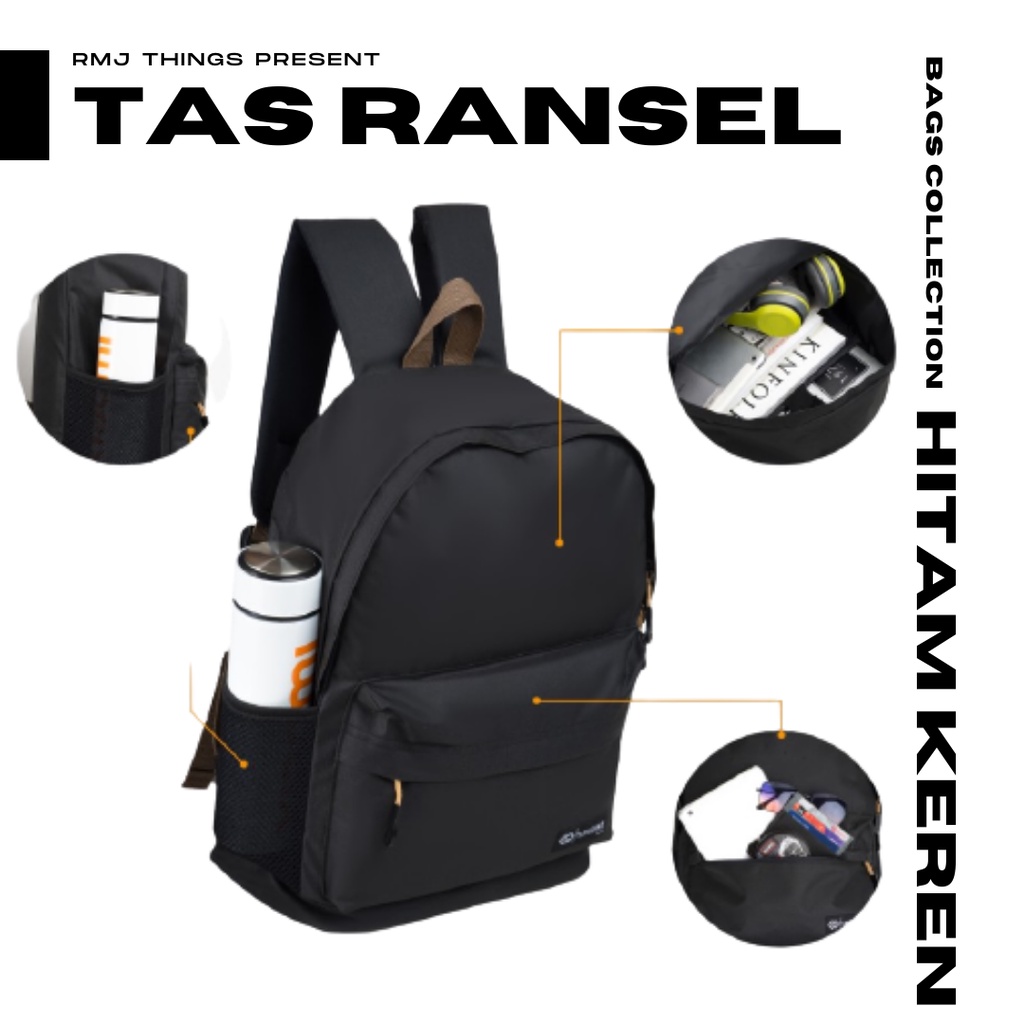 Tas Ransel Kuliah Sekolah Kantor Casual Pria Wanita Backpack Kasual Punggung Kasual Trendy Back Pack