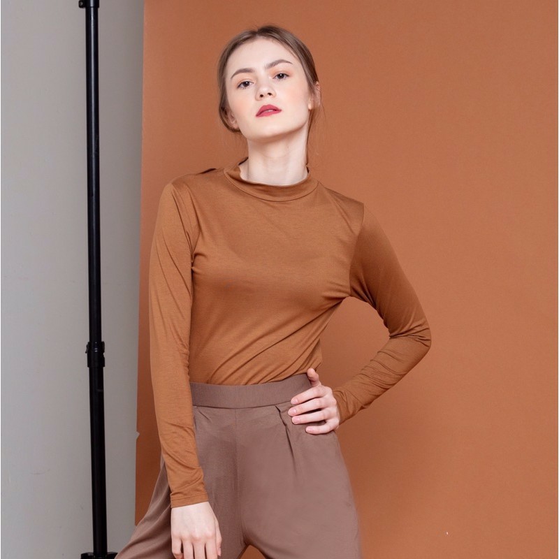 Manset Kaos Atasan Lengan Panjang Turtleneck JADECLOVER 713