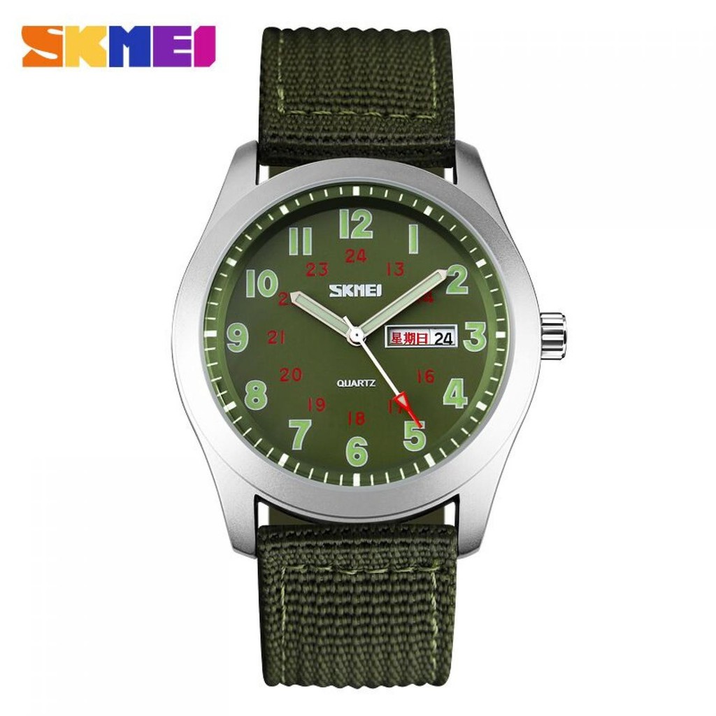 Jam Tangan Pria SKMEI Analog Casual Strap Original 9112C Hijau