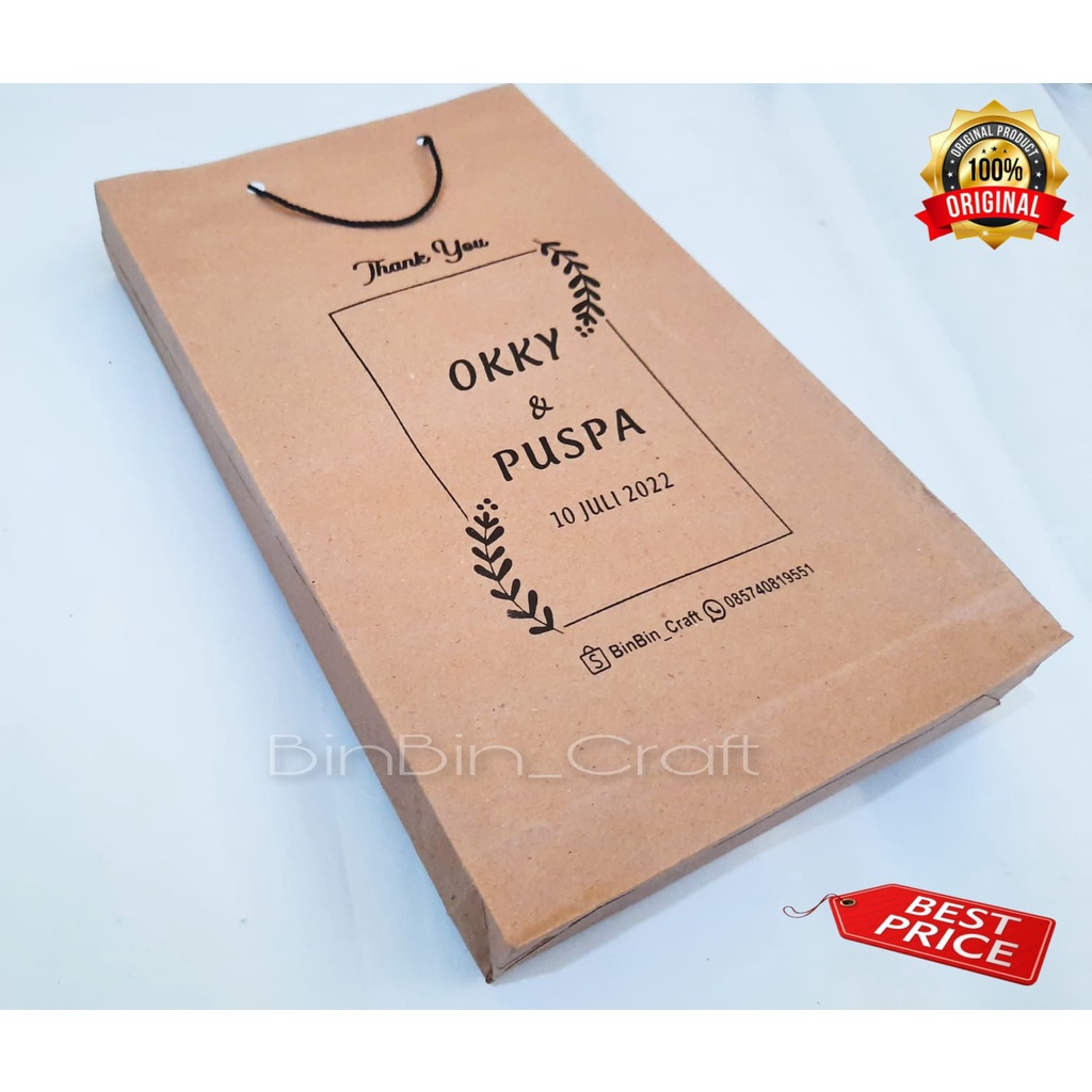 Paperbag 15x4x25 Totebag Custom Paper Bag Custom Untuk Wadah Souvenir Perlengkapan Pesta Hajatan Pap
