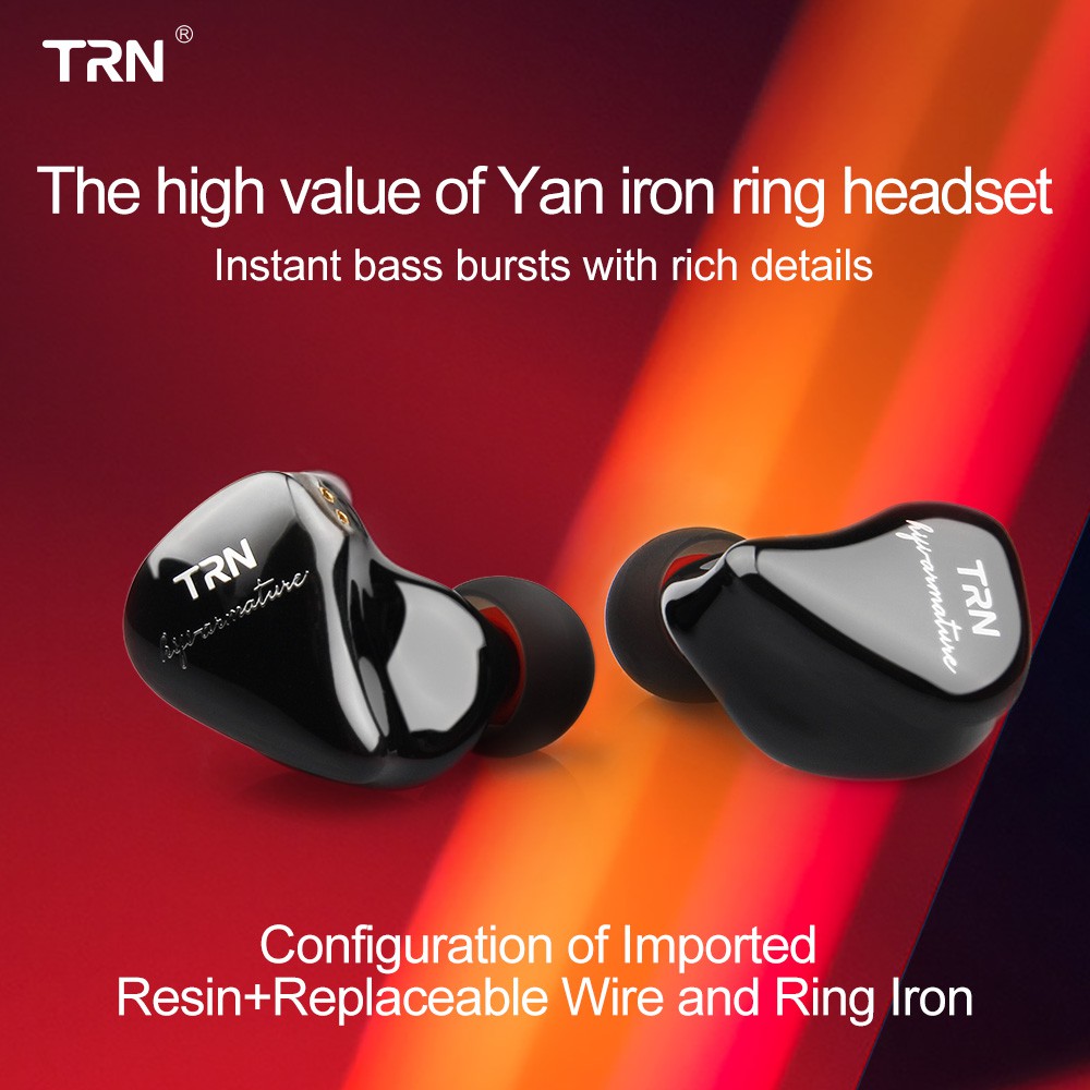 TRN IM1 1BA 1DD Hybrid In Ear Monitor Gaming Earphone Hifi Detachable Cable