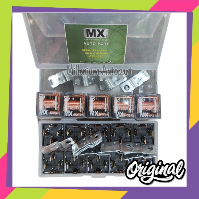 RELAY KAKI 4 - 4 PIN 12V 40A MX SPORTLICH ORIGINAL