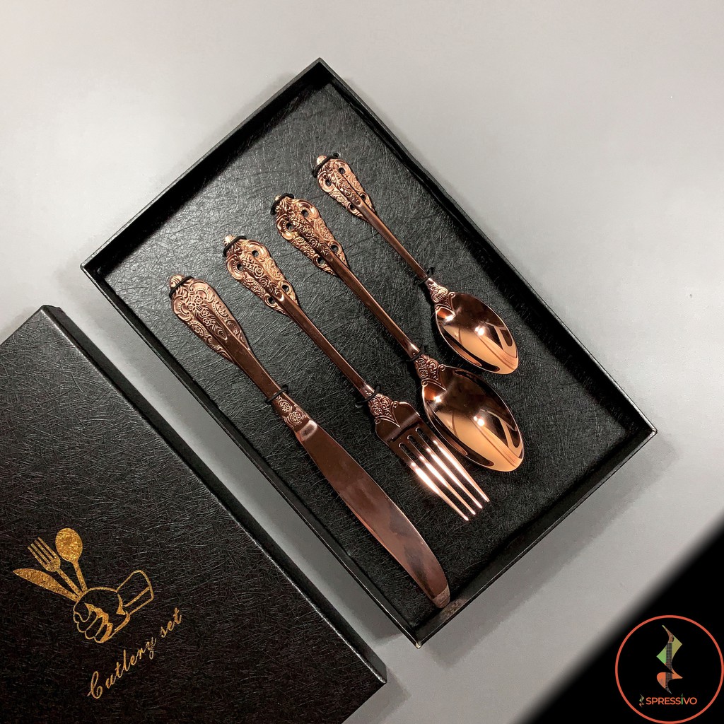 Cutlery Set 4 pcs | Stainless Steel | Gift Box | Mirror Polishing