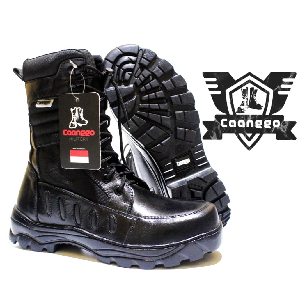 SEPATU PDL JATAH TNI AL KULIT SAPI ASLI WARNA HITAM KUALITAS TERBAIK DAN TERJAMIN