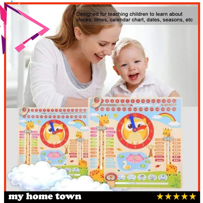 

Mainan Edukasi Anak Kalender Waktu Multifunction Calender Clock HM247