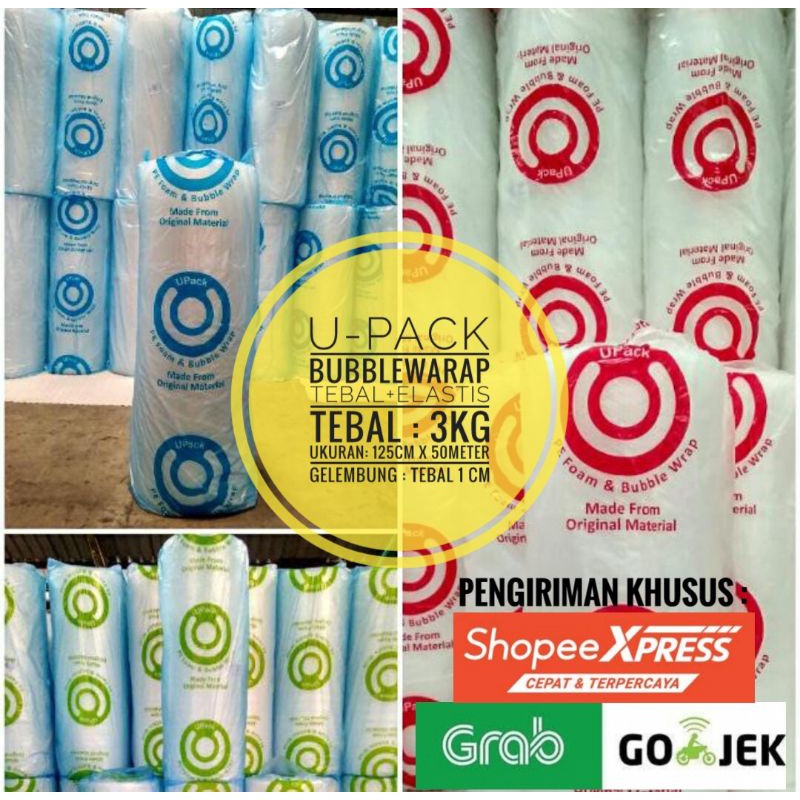 BUBBLEWRAP ROLL UKURAN 1,25M X 50M U-PACK KUALITAS TERJAMIN