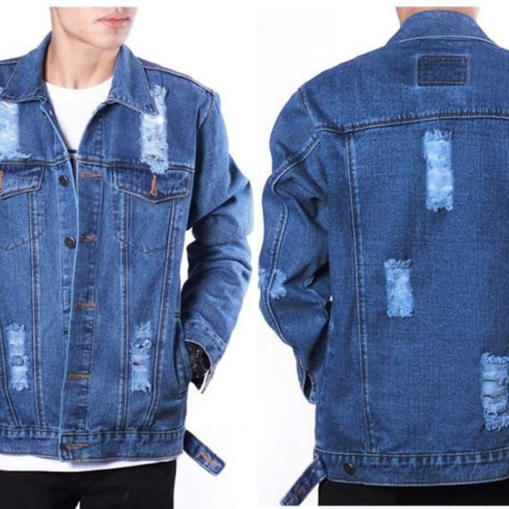 jaket denim ripped