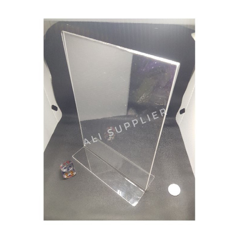 Acrylic Tent A4 model T / Acrylic A4 2 sisi / Acrylic Tent card A4 2 sisi / Acrylic display Meja A4