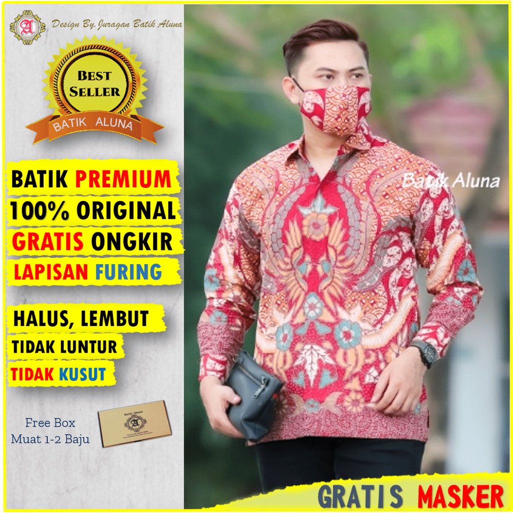 Atasan Batik Pria Lengan Panjang Premium Modern/Batik Prabuseno Pria Original Kemeja Batik Pria Leng