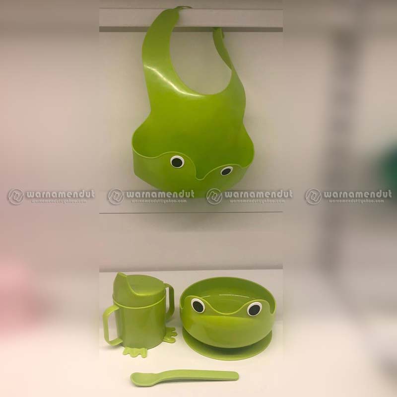 Set Alat Makan Anak 1 Tahun Celemek Mangkuk Mug Hisap Sendok PP BPA Free WEO IK3253 MATA