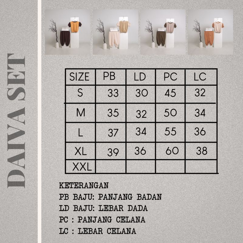 DAIVA SET - Promo 10.10 Baju Setelan Anak Bayi Baby Kids Cewek Perempuan tangan balon crop Laki Terry Cotton Murah 1 2 3 4