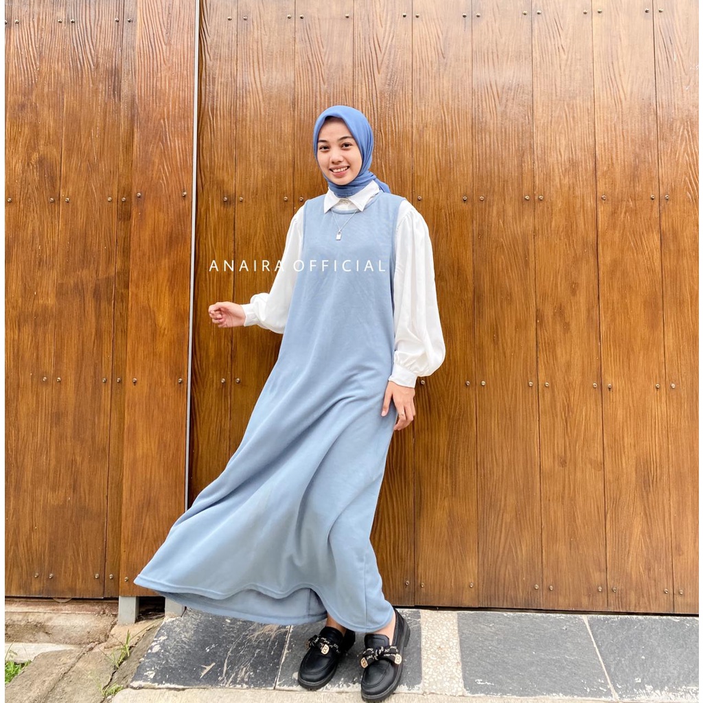 ANAIRAOFFICIAL DRESS WANITA BASIC DRESS OUTER DRESS DRESS HIJAB BAJU MUSLIM DRESS OBLONG