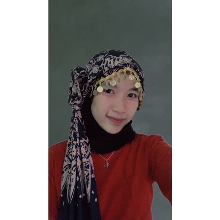 Tengkuluk Instan Batik Jambi Asli Model Bunga Ronce