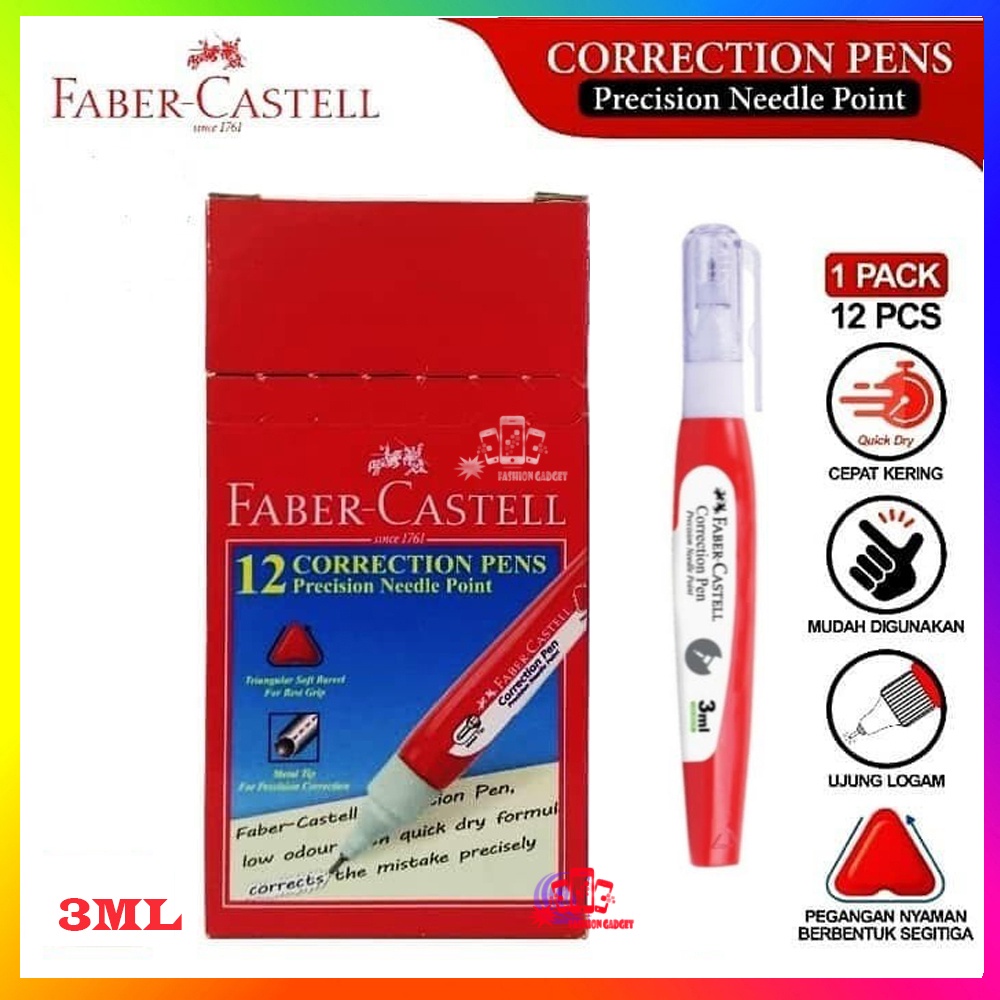 Tipe X Faber Castell Correction 3ml Pen Type X FaberCastell Tipe Ex Penghapus Pulpen Cair Penghapus Bolpoint Pen Remover Typex Tipex Type Ex Tipe X Tip Ex Typ Ex Correction 3ml tipe x type x Faber-Castell Correction Pen 3 ml / Tipe-X Pen