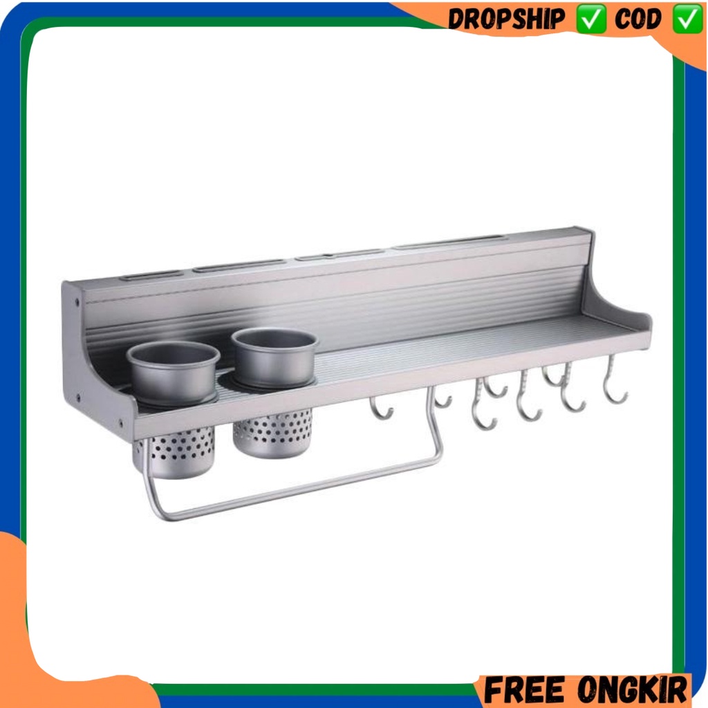 Rak Dinding Dapur Aluminium size 60x12,5x10cm / Kitchen Rack 290