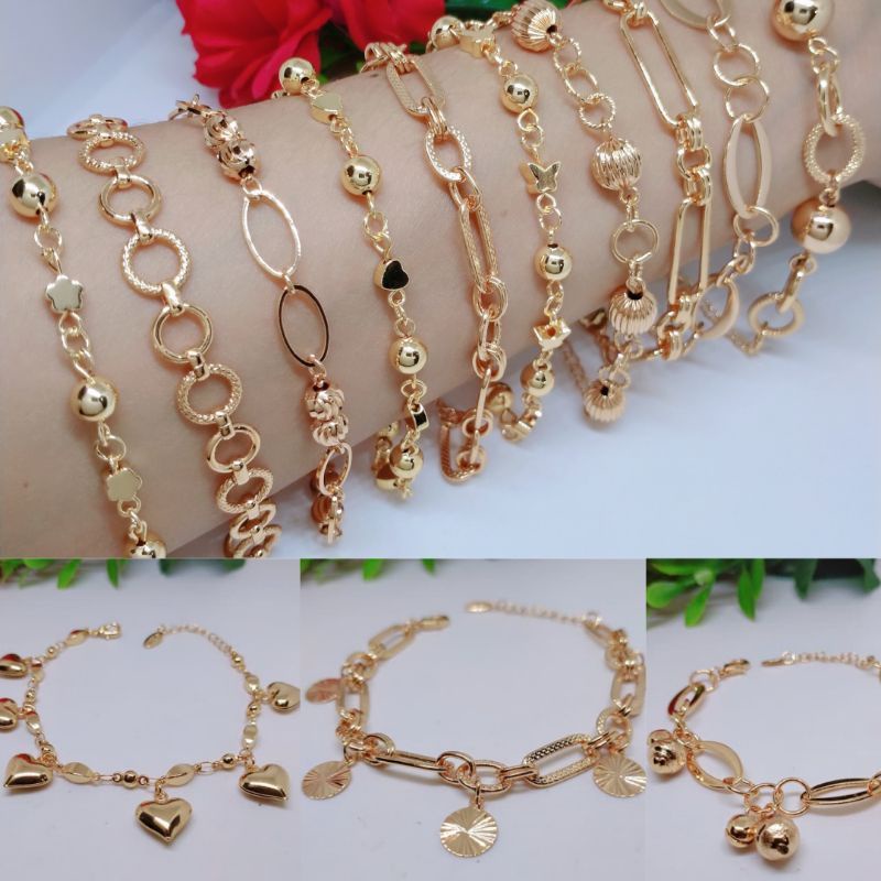 Gelang xuping branded Rantai wanita dewasa/remaja Lapis Emas Gold top RANDOM termurah model mewah