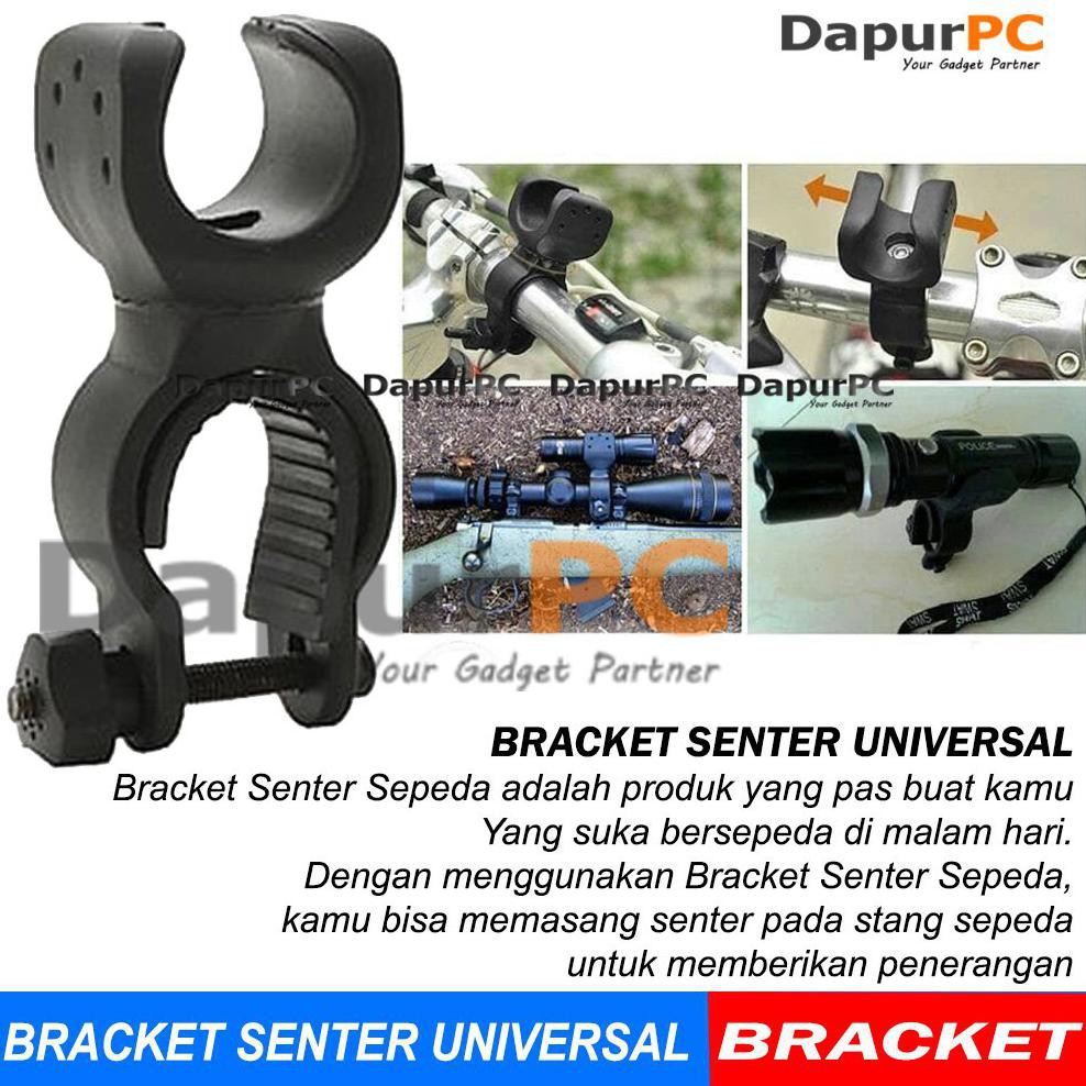 Special Mount Braket Senter Sepeda Lampu E17 Police Swat Taffware