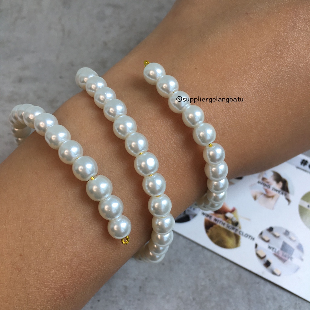 Gelang Lilit mutsin mutiara Triple Natural style *HOT PRODUCT* cantik