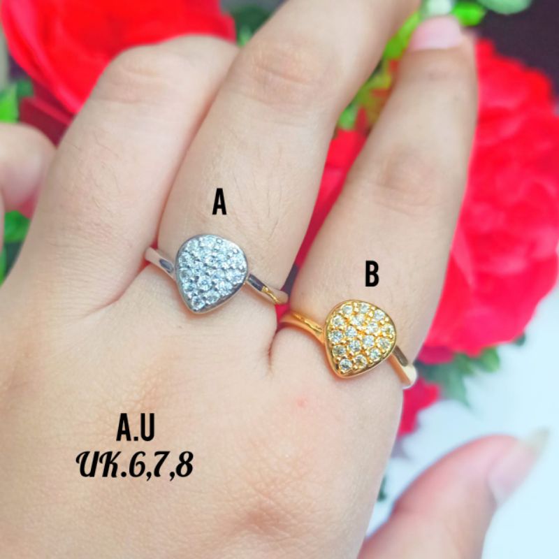 CINCIN Dewasa *Xp* tetes air  permata gold&amp;silver *COD*