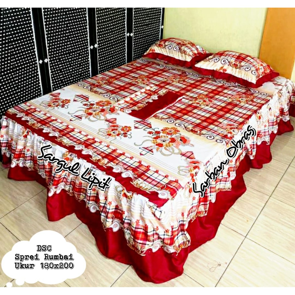 Sprei Rumbai Homemade 180x200 Delima Grosir Sprei