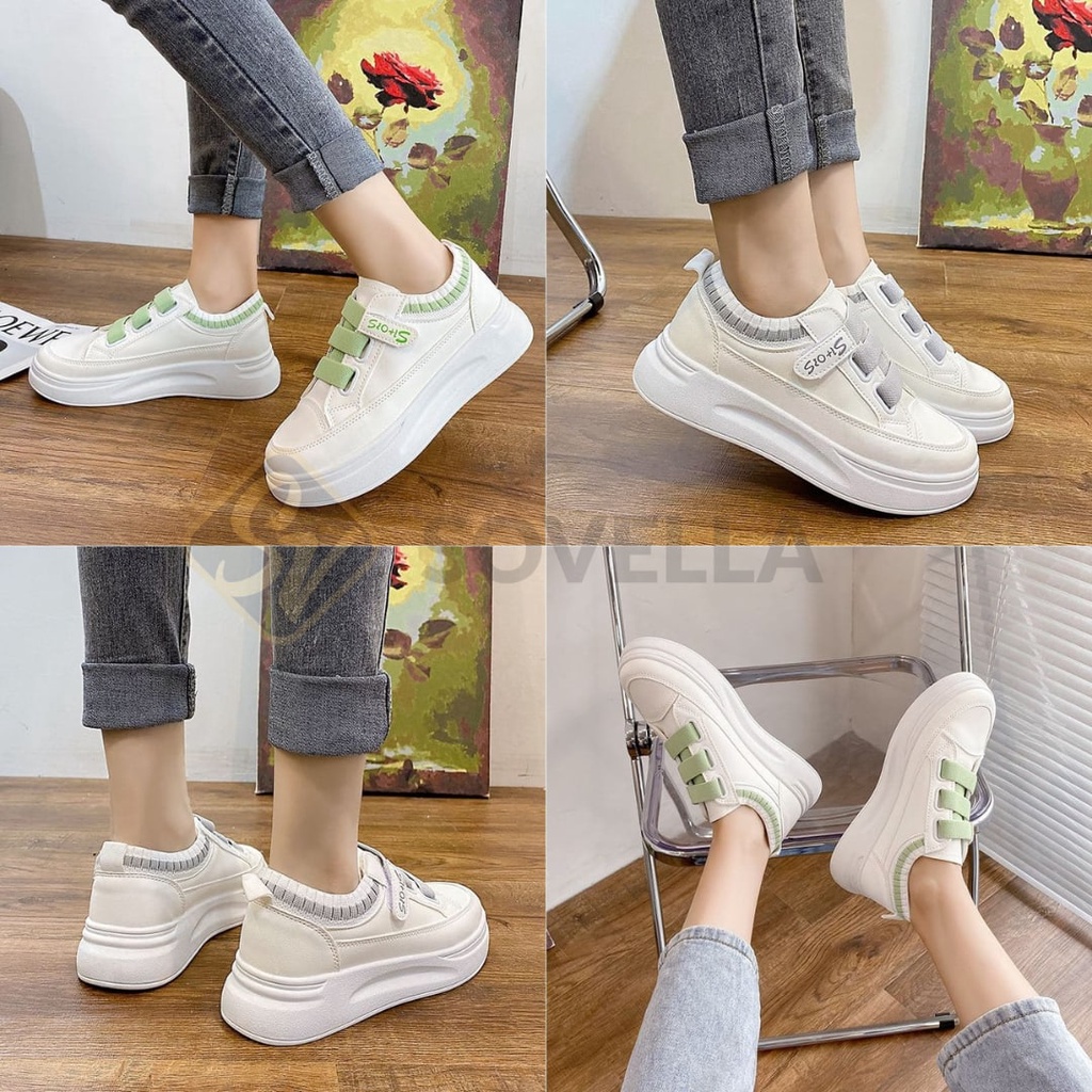 SOVELLA Joice Sepatu Sneakers Simple Tali Polos Nyaman Wanita Import-7